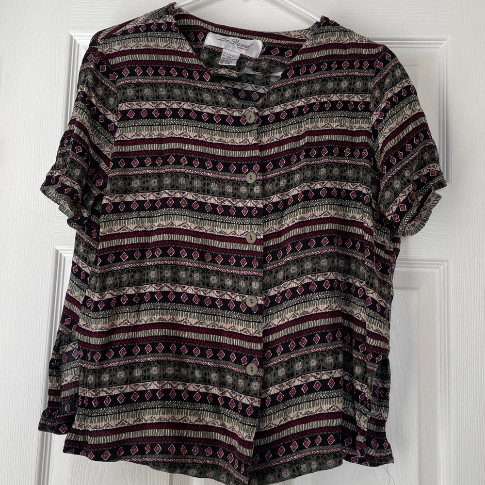 Vintage Lee‎ David Button Up Top Blouse Size Medium
